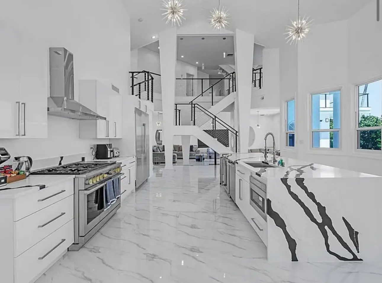 Completed whole-home renovation with a custom kitchen and open living area